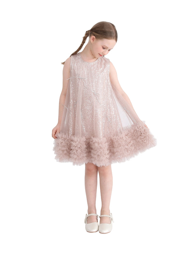 kids atelier tulleen Pink Evangeline Sequin Tulle Dress