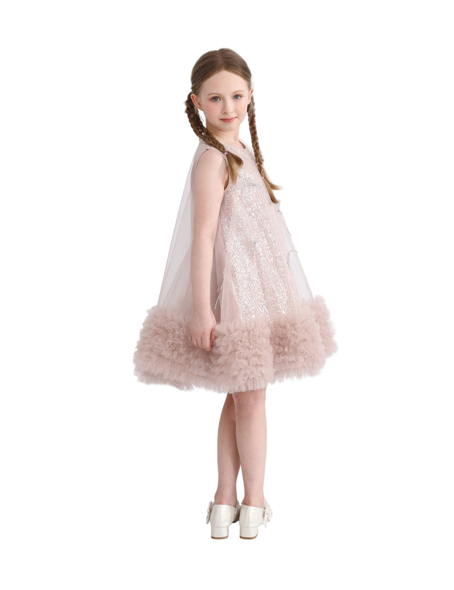 kids atelier tulleen Pink Evangeline Sequin Tulle Dress