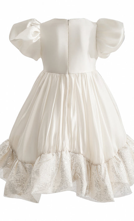 kids atelier tulleen Cream Aurora Glitter Party Dress