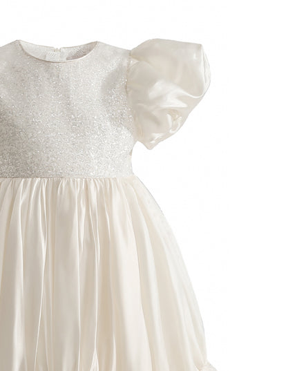 kids atelier tulleen Cream Aurora Glitter Party Dress