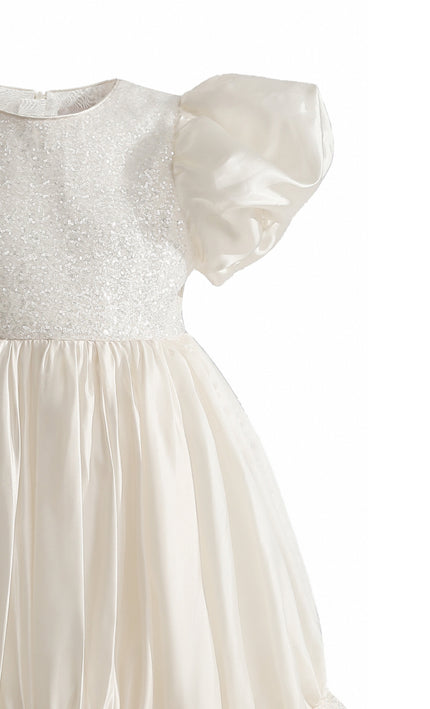 kids atelier tulleen Cream Aurora Glitter Party Dress