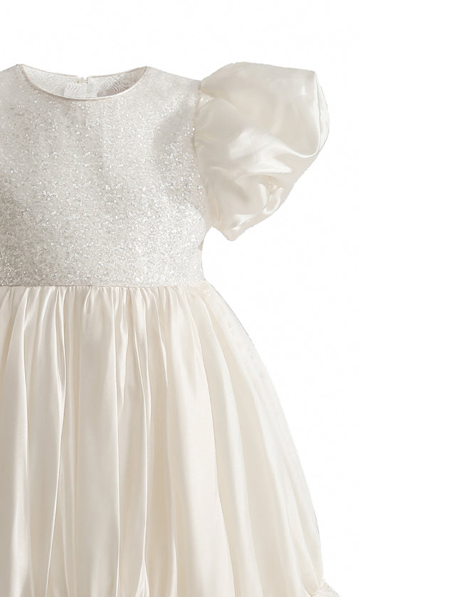 kids atelier tulleen Cream Aurora Glitter Party Dress