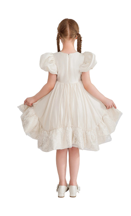 kids atelier tulleen Cream Aurora Glitter Party Dress