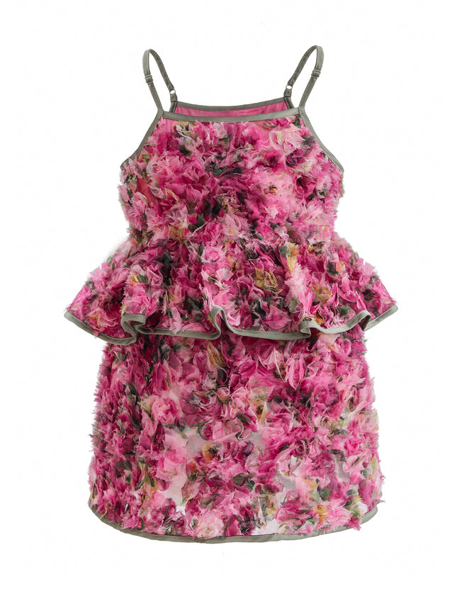 kids atelier tulleen Pink Zinnia Textured Skirt Set