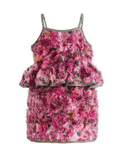 kids atelier tulleen Pink Zinnia Textured Skirt Set