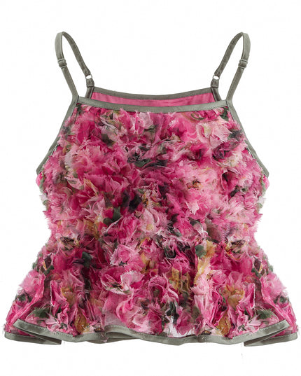 kids atelier tulleen Pink Zinnia Textured Skirt Set