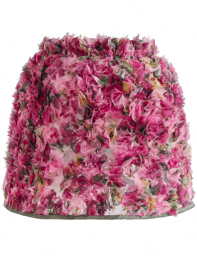 kids atelier tulleen Pink Zinnia Textured Skirt Set