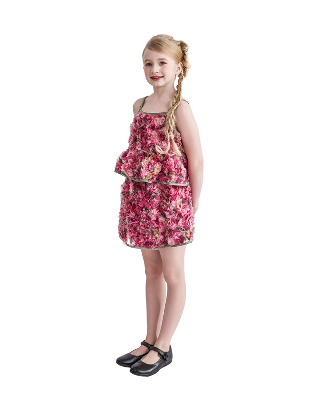kids atelier tulleen Pink Zinnia Textured Skirt Set