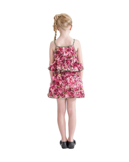 kids atelier tulleen Pink Zinnia Textured Skirt Set