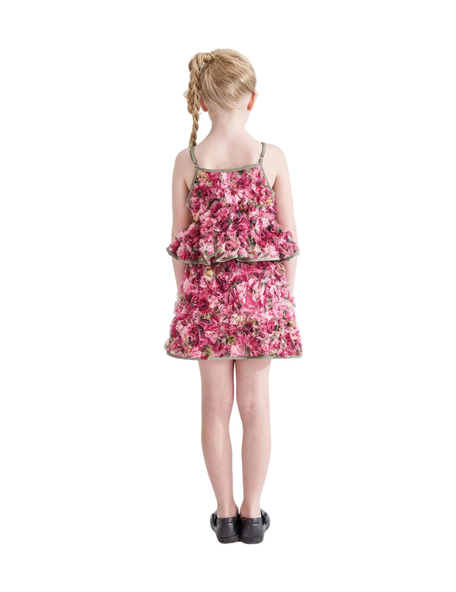 kids atelier tulleen Pink Zinnia Textured Skirt Set