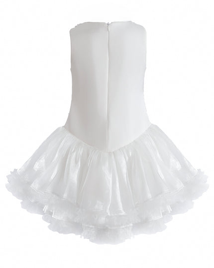 kids atelier tulleen White Arabella Floral Tulle Dress