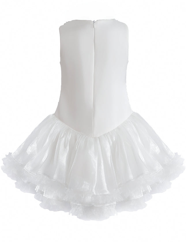 kids atelier tulleen White Arabella Floral Tulle Dress