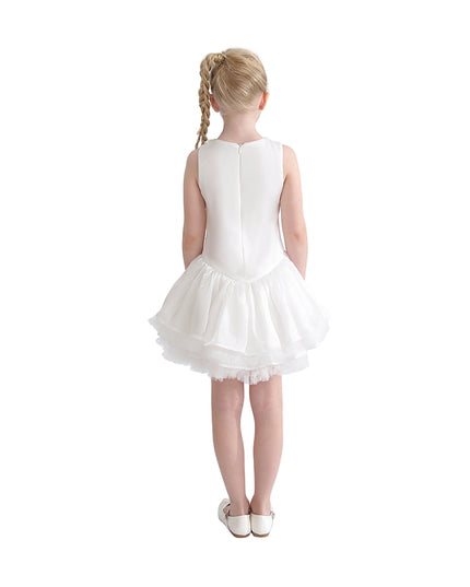 kids atelier tulleen White Arabella Floral Tulle Dress