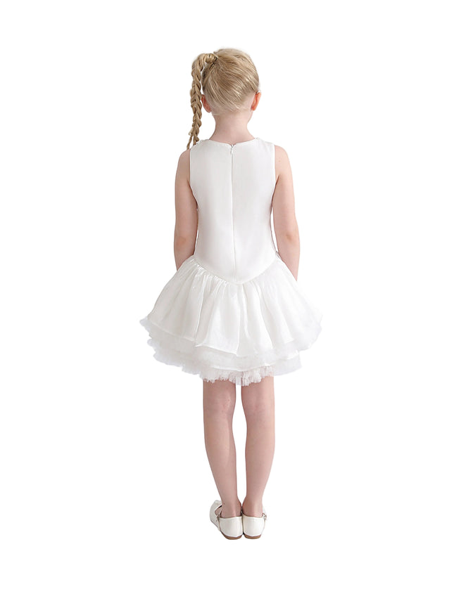 kids atelier tulleen White Arabella Floral Tulle Dress