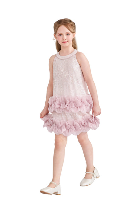 kids atelier tulleen Light Pink Ameliora Ruffle Skirt Set