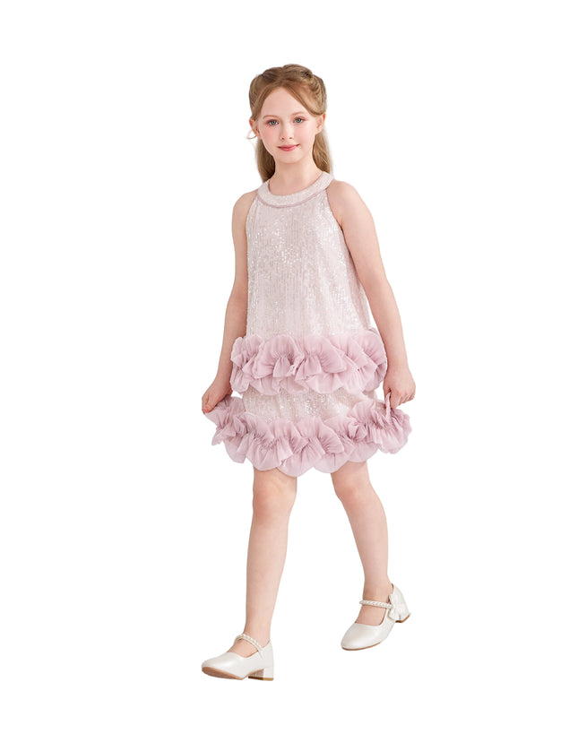 kids atelier tulleen Light Pink Ameliora Ruffle Skirt Set