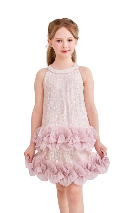 kids atelier tulleen Light Pink Ameliora Ruffle Skirt Set