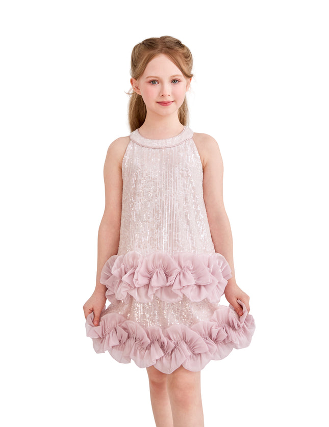 kids atelier tulleen Light Pink Ameliora Ruffle Skirt Set