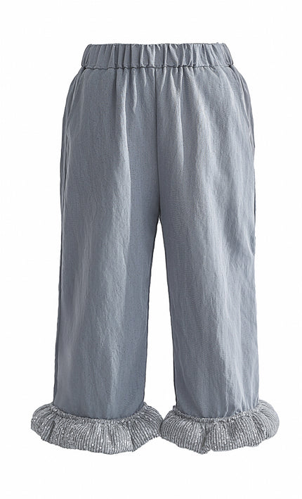 kids atelier tulleen Blue Calyra Ruffle Pant Set