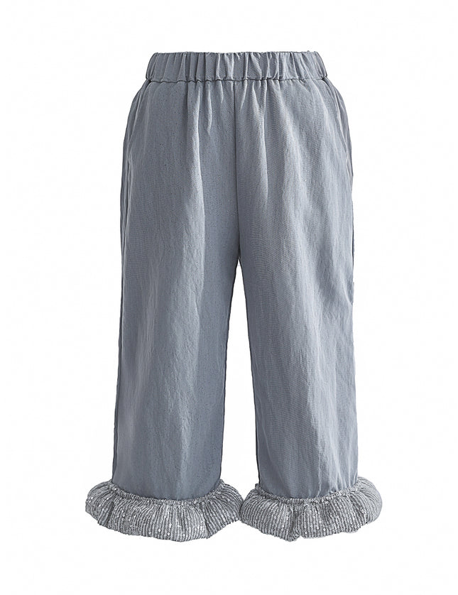 kids atelier tulleen Blue Calyra Ruffle Pant Set