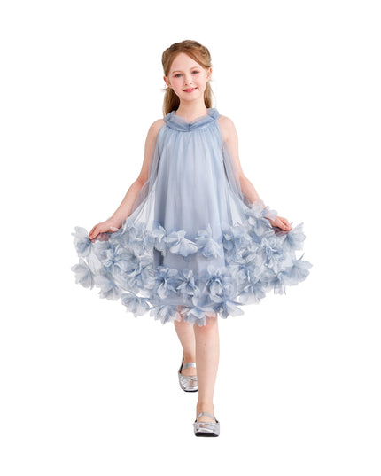 kids atelier tulleen Light Blue Elaris Floral Gown