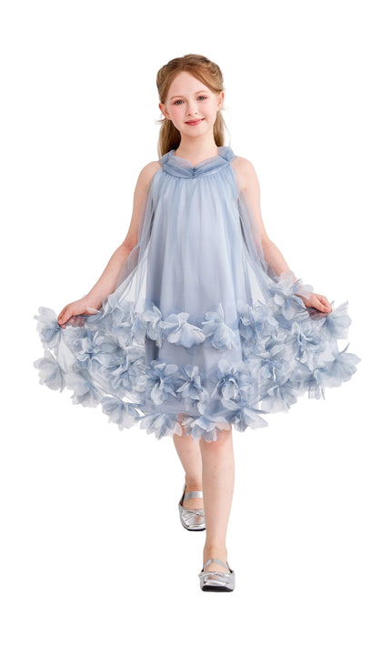 kids atelier tulleen Light Blue Elaris Floral Gown
