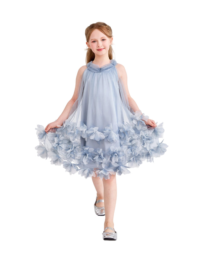 kids atelier tulleen Light Blue Elaris Floral Gown