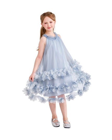 kids atelier tulleen Light Blue Elaris Floral Gown