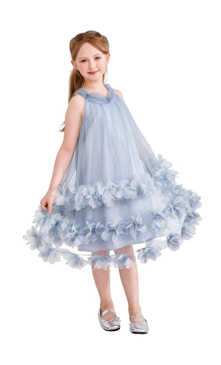 kids atelier tulleen Light Blue Elaris Floral Gown
