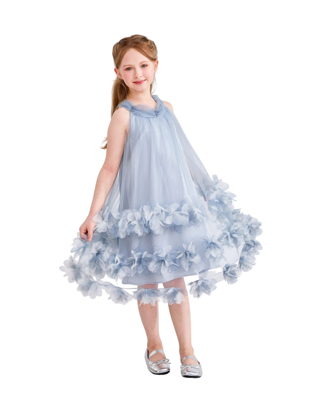 kids atelier tulleen Light Blue Elaris Floral Gown