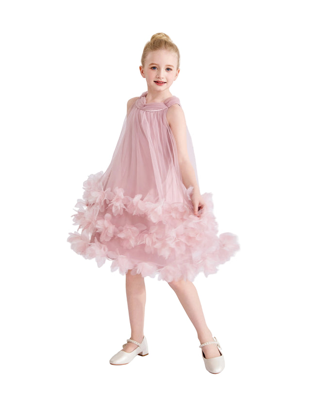 kids atelier tulleen Pink Elaris Floral Gown