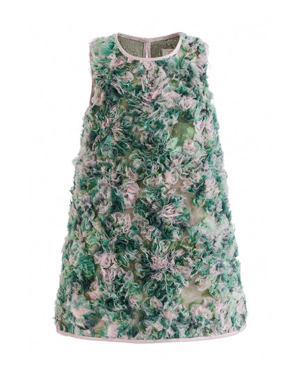 kids atelier tulleen Green Sylvie Floral Textured Dress