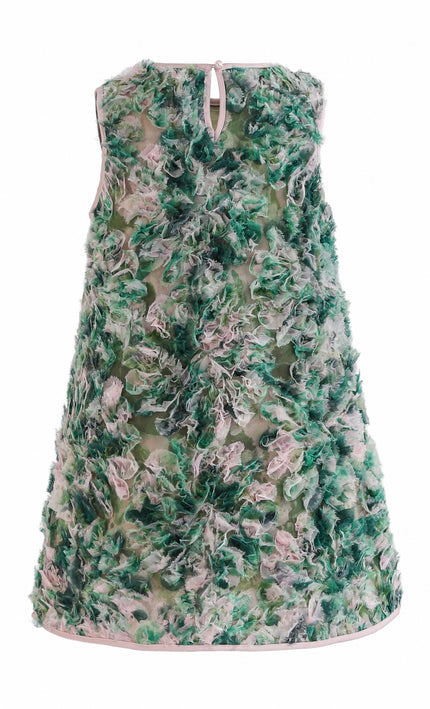 kids atelier tulleen Green Sylvie Floral Textured Dress