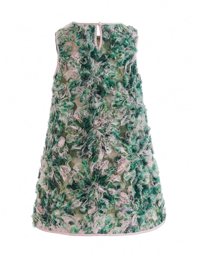kids atelier tulleen Green Sylvie Floral Textured Dress