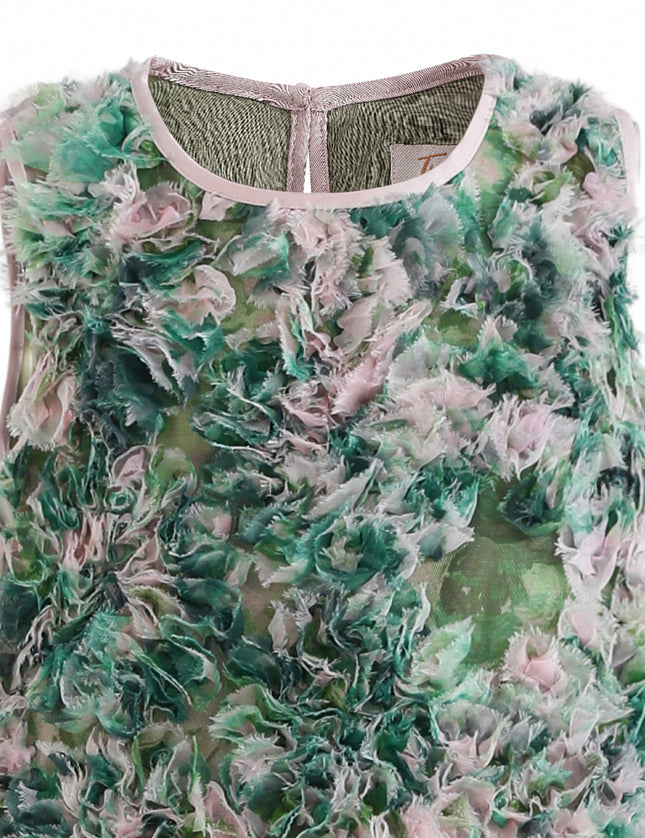 kids atelier tulleen Green Sylvie Floral Textured Dress