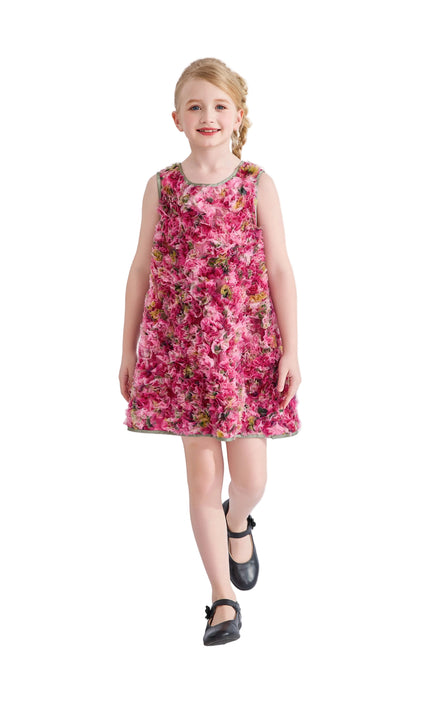 kids atelier tulleen Pink Sylvie Floral Textured Dress