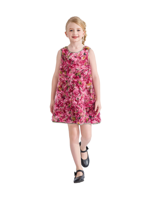 kids atelier tulleen Pink Sylvie Floral Textured Dress