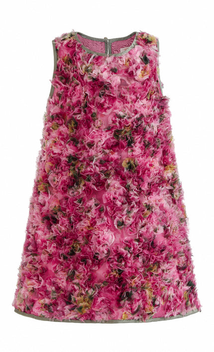 kids atelier tulleen Pink Sylvie Floral Textured Dress