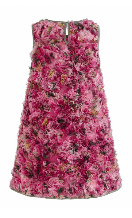 kids atelier tulleen Pink Sylvie Floral Textured Dress