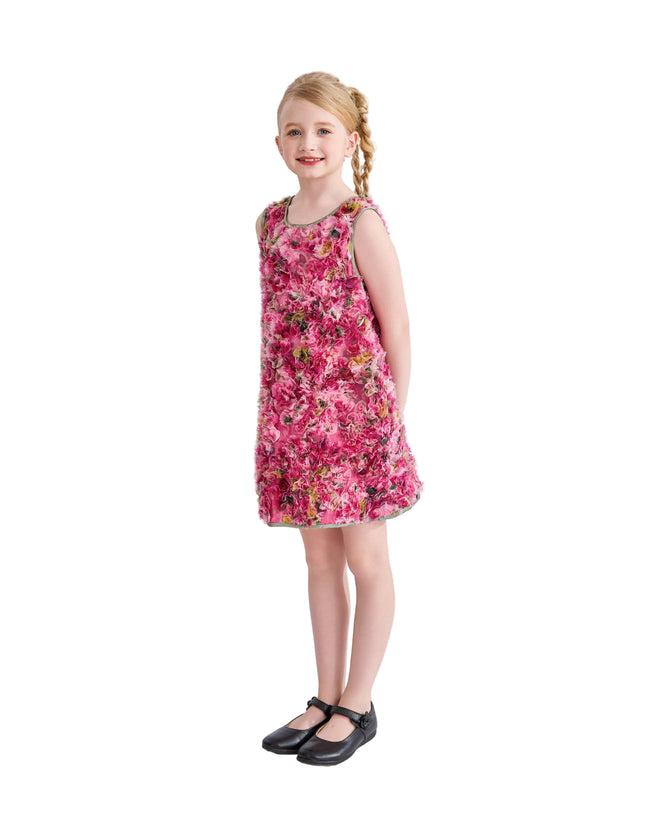 kids atelier tulleen Pink Sylvie Floral Textured Dress