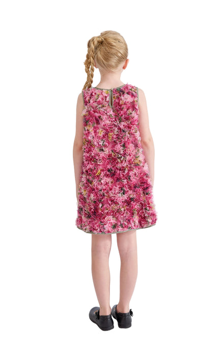 kids atelier tulleen Pink Sylvie Floral Textured Dress