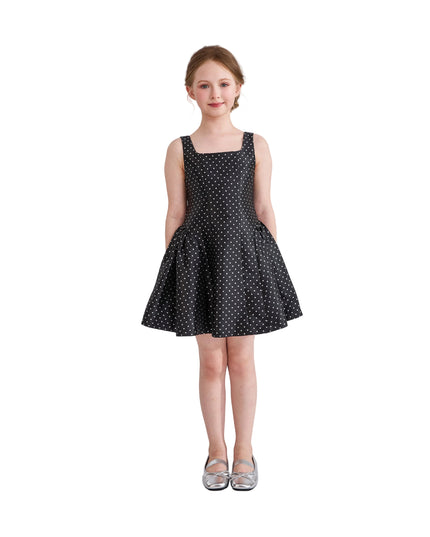 kids atelier tulleen Black Vivienne Polka Dot Dress
