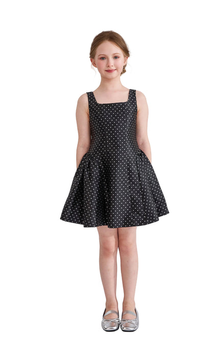 kids atelier tulleen Black Vivienne Polka Dot Dress