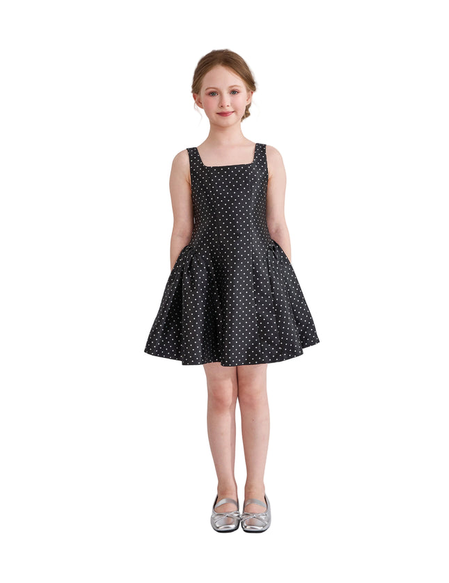 kids atelier tulleen Black Vivienne Polka Dot Dress