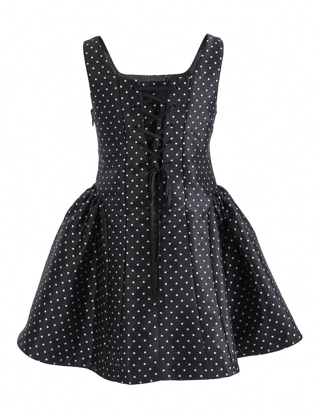kids atelier tulleen Black Vivienne Polka Dot Dress