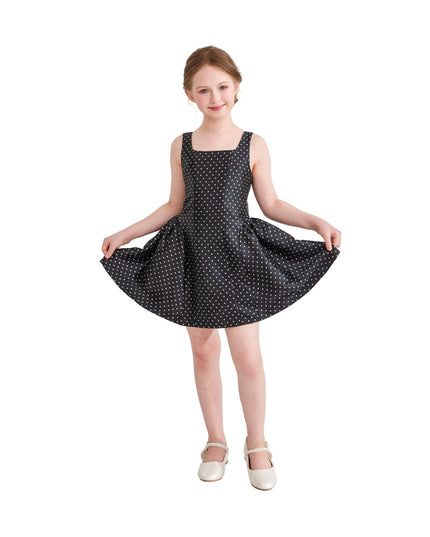 kids atelier tulleen Black Vivienne Polka Dot Dress
