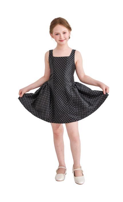 kids atelier tulleen Black Vivienne Polka Dot Dress