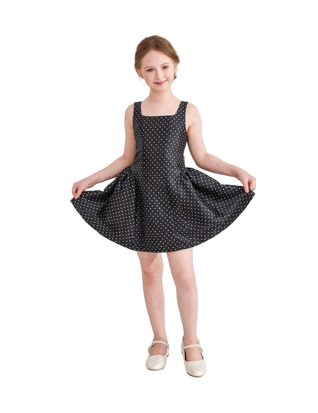 kids atelier tulleen Black Vivienne Polka Dot Dress