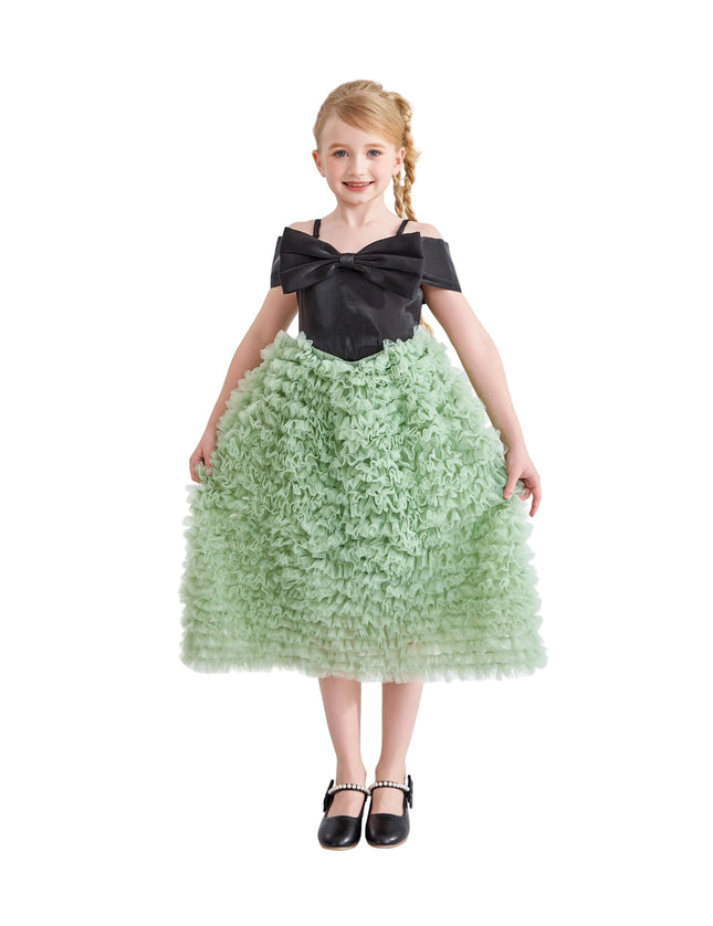 kids atelier tulleen Black & Green Marcella Bow Dress