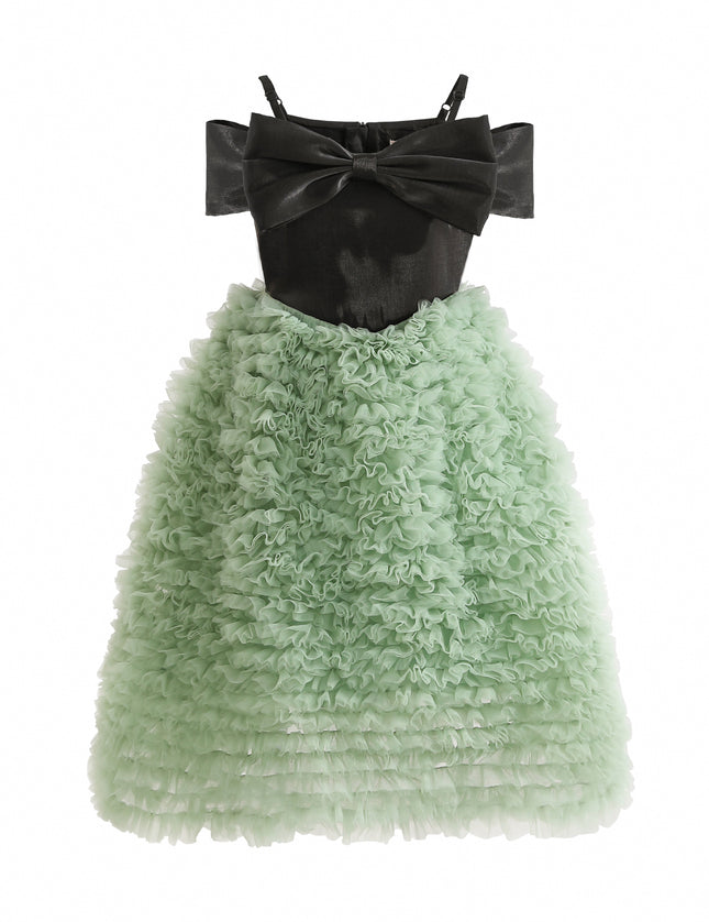 kids atelier tulleen Black & Green Marcella Bow Dress